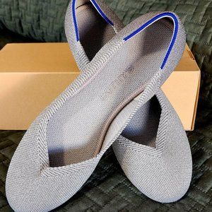Rothy's silver metallic flats, size 8.5